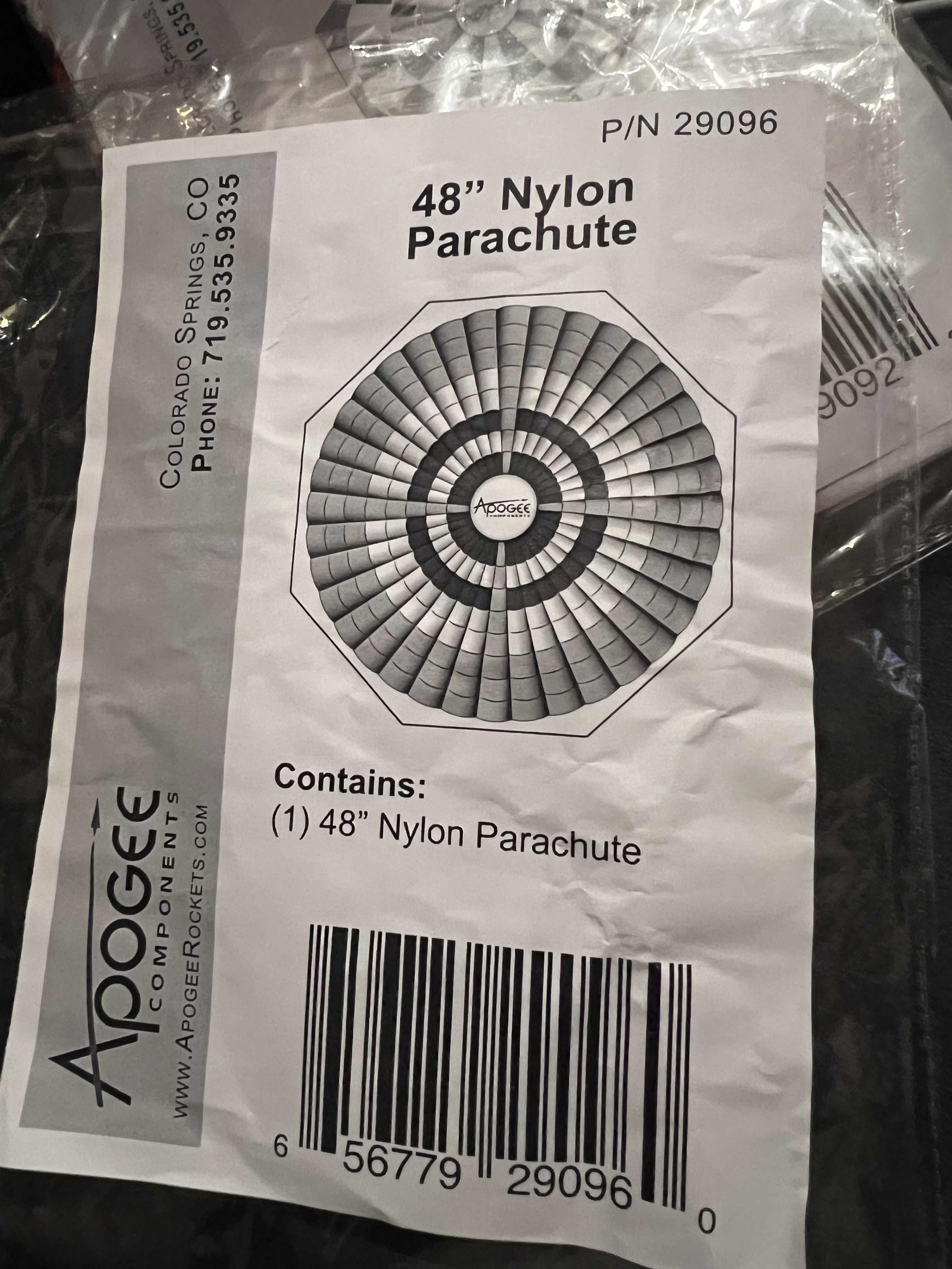 48 inch main parachute